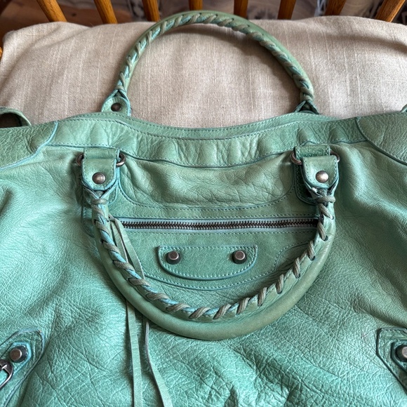 BALENCIAGA S/S 2004 City Bag, Seafoam, Chevre Leather/Pewter HW - Rare, HTF! - Picture 5 of 16